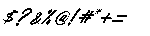 Sattyne Bregast  Italic Font OTHER CHARS