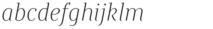 Saya Serif FY Thin Italic Font LOWERCASE