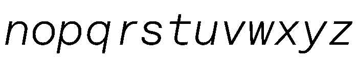 Saans TRIAL MonoLightItalic Instance Font LOWERCASE