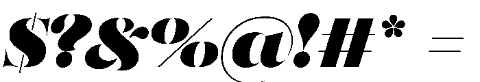 SahliaStencil ExBoldItalic Instance Font OTHER CHARS