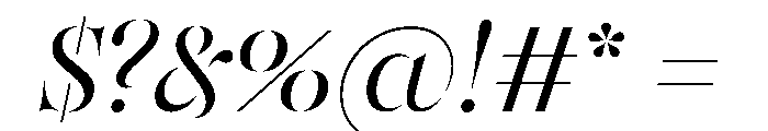 SahliaStencil LightItalic Instance Font OTHER CHARS