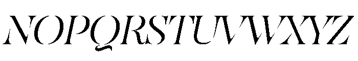 SahliaStencil LightItalic Instance Font UPPERCASE
