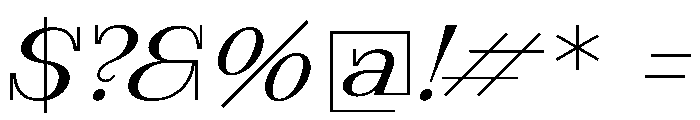 Samzara Italic Font OTHER CHARS