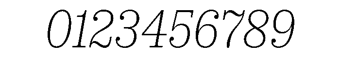 SancySlab ExtralightItalic Font OTHER CHARS