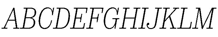 SancySlab ExtralightItalic Font UPPERCASE