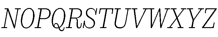 SancySlab ExtralightItalic Font UPPERCASE