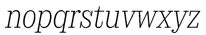 SancySlab ExtralightItalic Font LOWERCASE