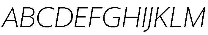 Sanomat Sans Extralight Italic Font UPPERCASE