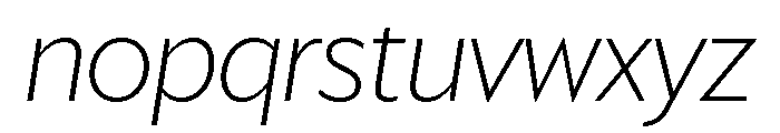 Sanomat Sans Extralight Italic Font LOWERCASE