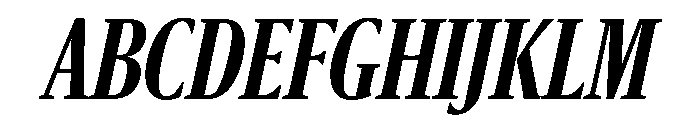 Sanomat X Condensed Semibold Italic Font UPPERCASE