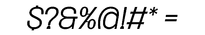 SansPlomb ExtendedLightOblique Font OTHER CHARS