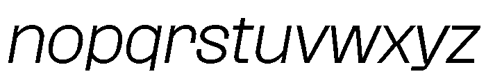 SansPlomb ExtendedLightOblique Font LOWERCASE