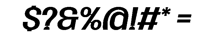 SansPlomb ExtendedMediumOblique Font OTHER CHARS