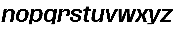 SansPlomb ExtendedMediumOblique Font LOWERCASE