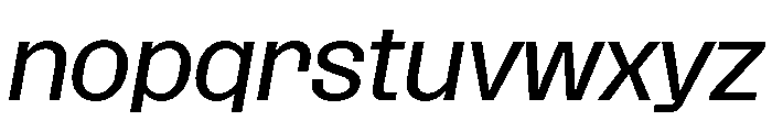 SansPlomb ExtendedRegularOblique Font LOWERCASE