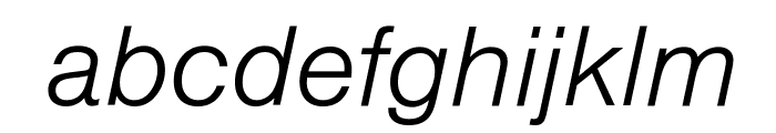 Sans-Light-Italic Font LOWERCASE