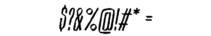 Sbrougher Slant Font OTHER CHARS
