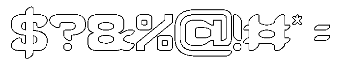 SCUBA DIVING-Hollow Font OTHER CHARS