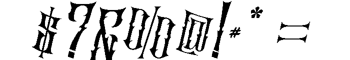 Scarnix Italic Font OTHER CHARS