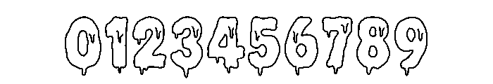 Scary Drip Outline Font OTHER CHARS