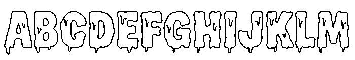 Scary Drip Outline Font UPPERCASE