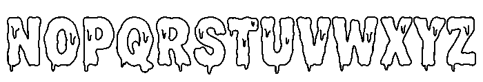 Scary Drip Outline Font UPPERCASE