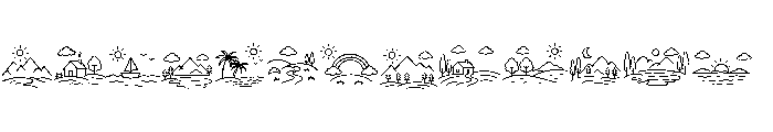 Scenic Doodle Elements Font UPPERCASE