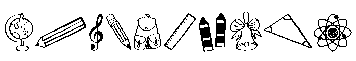 School Icon Set Font OTHER CHARS