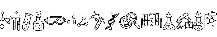 Science Lab Doodle Font UPPERCASE