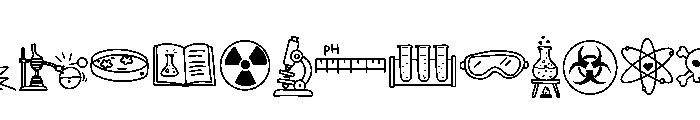 Science Lab Doodle Font UPPERCASE