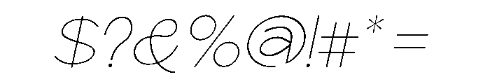 Scramble Thin Italic Font OTHER CHARS