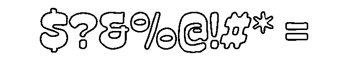Scrumble Outline Font OTHER CHARS