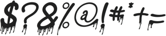 Scary Blood Italic otf (400) Font OTHER CHARS