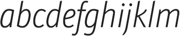 Schnebel Sans Pro Comp Thin Italic otf (100) Font LOWERCASE