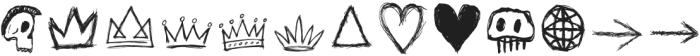 Scrawlpunk Symbols otf (400) Font UPPERCASE