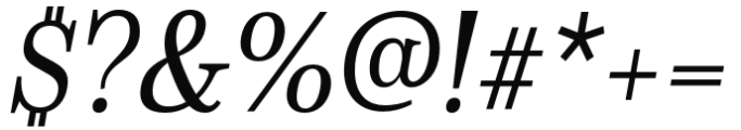 Schorel Condensed Regular Italic Font OTHER CHARS