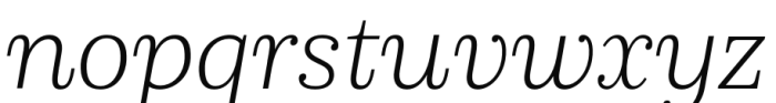 Schorel Extended Thin Italic Font LOWERCASE