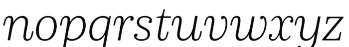 Schorel Normal Thin Italic Font LOWERCASE