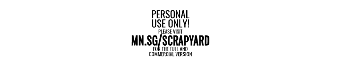 Scrapyard Script PERSONAL USE Regular Font OTHER CHARS