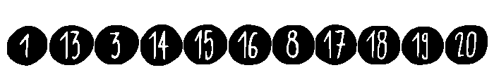 Scribynumbers Font UPPERCASE