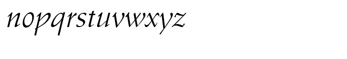 Schneidler Mediaeval Italic Font LOWERCASE