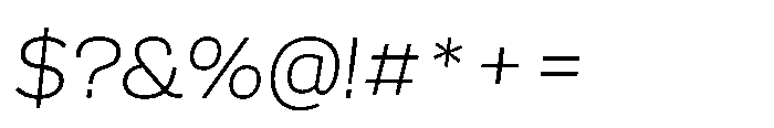 Scena Light Slanted Font OTHER CHARS