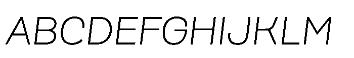 Scena Light Slanted Font UPPERCASE