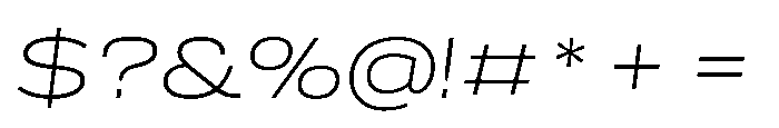 Scena Light Wide Slanted Font OTHER CHARS