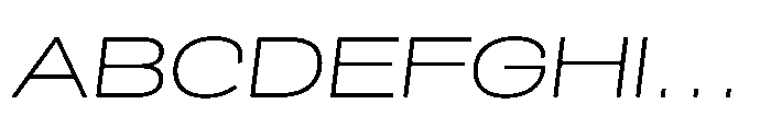 Scena Light Wide Slanted Font UPPERCASE