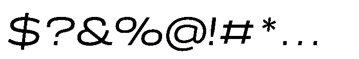 Scena Regular Wide Slanted Font OTHER CHARS