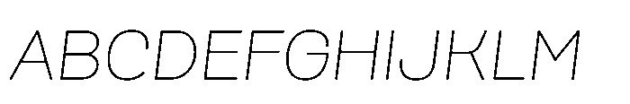 Scena Thin Slanted Font UPPERCASE