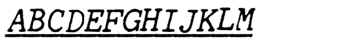 Science Typewriter Italic Under Font UPPERCASE
