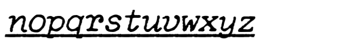 Science Typewriter Italic Under Font LOWERCASE