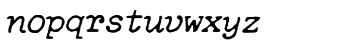 Science Typewriter Italic Font LOWERCASE